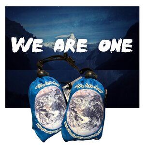 ChicoBag TWO-SET Reusable Market Grocery Tote Bag in Blue - "WE ARE ONE" NWT